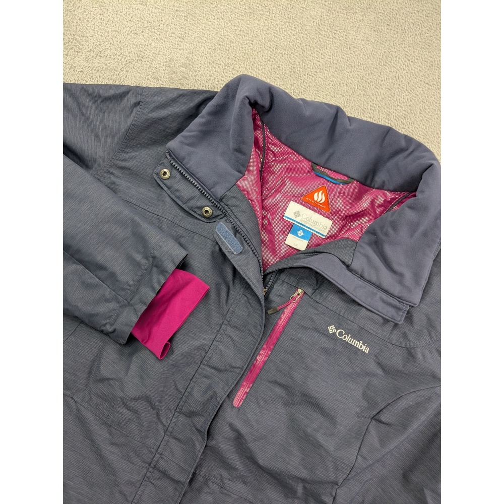 Columbia Omni-Heat Omni-Tech Winter Jacket Womens 3X Gray Pink Ski Coat